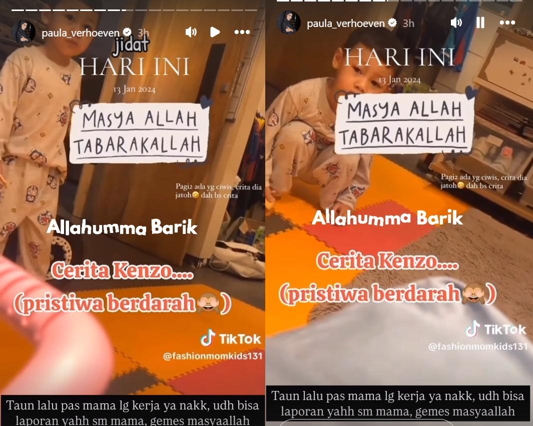 Tangkapan layar video percakapan Paula Verhoeven dan Kenzo.