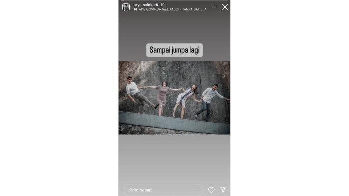 Unggahan story Arya Saloka bersama Amanda Manopo dan pemeran Ikatan Cinta