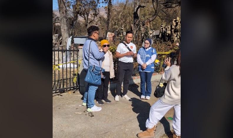 Uya Kuya dan keluarga di lokasi kebakaran Los Angeles AS.