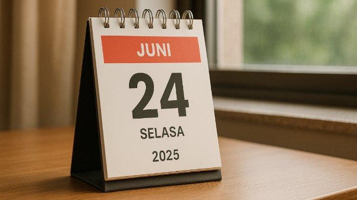 KALENDER 24 JUNI - Foto ilustrasi hasil olah kecerdasan buatan (AI), Selasa (24/6/2025), memperlihatkan ilustrasi tanggal 24 Juni 2025.