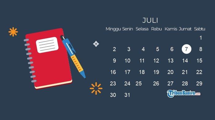 KALENDER 7 JULI - Foto ilustrasi kalender 7 Juli 2025 yang diolah dari Freepik.com, Sabtu (5/7/2025).