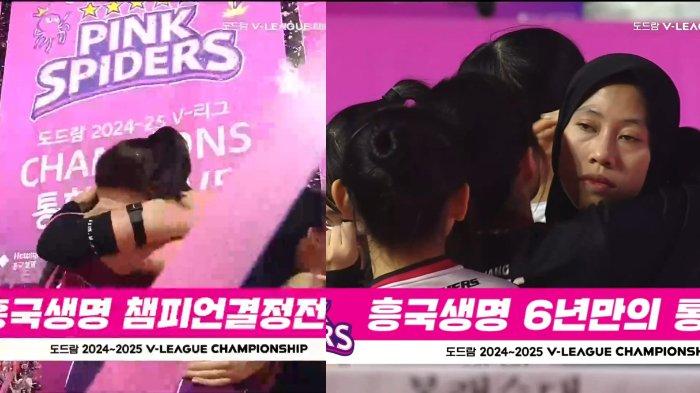Pink Spiders atau Kim Yeon-koung cs (kiri) berhasil kembali menjadi juara Voli Korea Putri 2024/2025. Sementara Red Sparks Megawati Hangestri DKK (kanan) kembali gagal menjadi juara Voli Korea Putri 2024/2025.