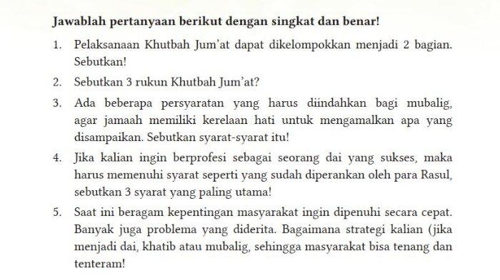 Pelaksanaan Khutbah Jum’at dapat dikelompokkan menjadi 2 bagian. Sebutkan!