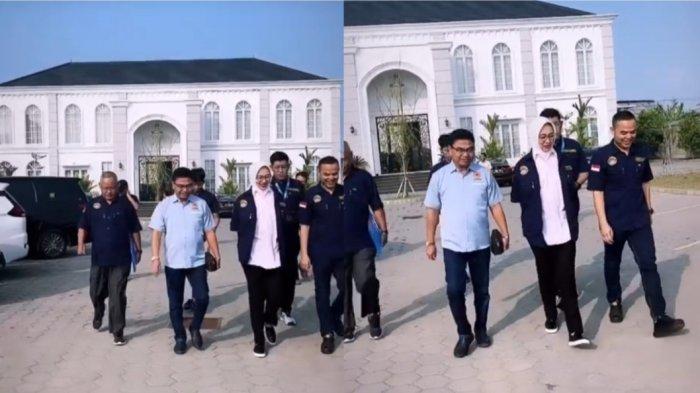 Ketua TKD Prabowo-Gibran Wilayah Banten, Airin Rachmi Diani saat berkunjung ke rumah Politisi PAN Dede Rohana di Kota Cilegon. Tampak rumah Dede Rohana yang begitu megah dam mewah.