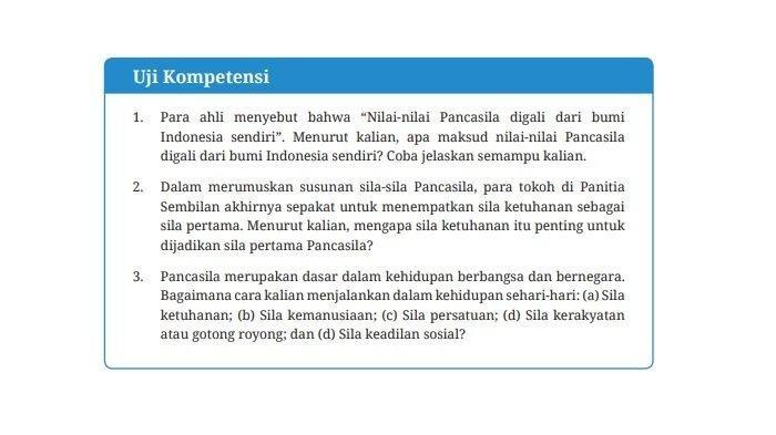 Soal Pendidikan Pancasila dan Kewarganegaraan (PKN) kelas 7 halaman 20