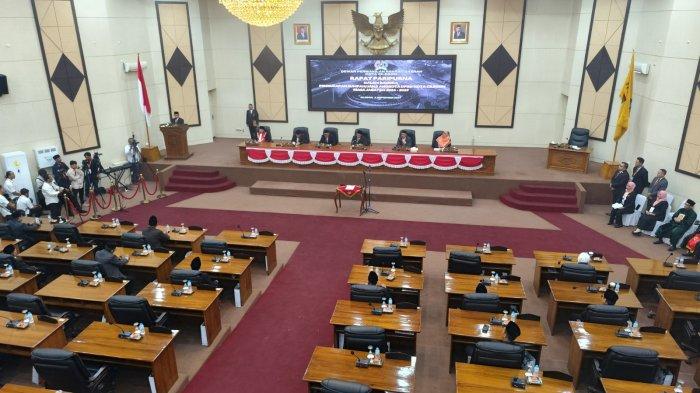 Suasana rapat paripurna dalam rangka pengucapan sumpah/janji anggota DPRD Kota Cilegon Periode 2024-2029