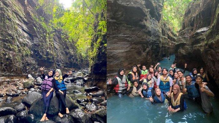 Kolase foto wisatawan di Wisata Curug Putri Carita.