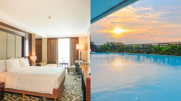 Kolase foto kamar dan kolam renang Swiss-belhotel Serpong.