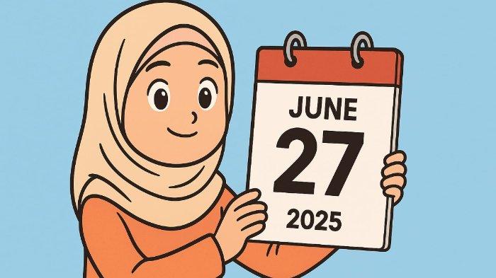 KALENDER 27 JUNI- Foto ilustrasi hasil olah kecerdasan buatan (AI), Selasa (24/6/2025), memperlihatkan ilustrasi kalender tanggal 27 Juni 2025.
