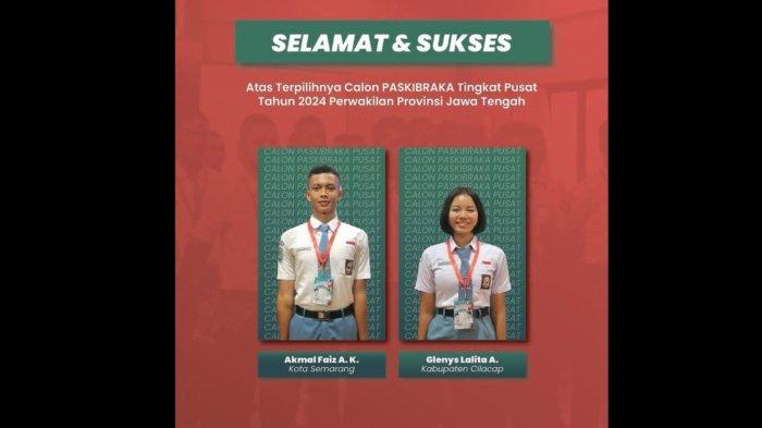 Siswi SMAN 1 Sampang, Cilacap, Glenys Lalita Aksani (16) (kanan) terpilih menjadi anggota Pasukan Pengibar Bendera Pusaka (Paskibraka) Nasional tahun 2024.