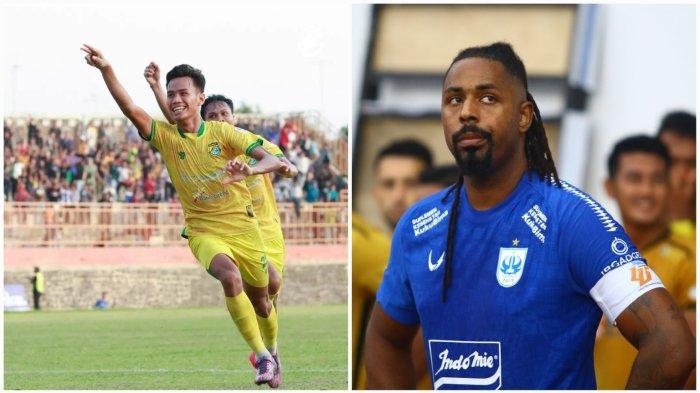 Kolase striker Persip Pekalongan, Elang Rishandy dan striker PSIS Semarang, Carlos Fortes. Keduanya bakal adu tajam saat laga uji coba kedua tim di Stadion Jenderal Hoegeng, Pekalongan, Rabu (24/1/2024).