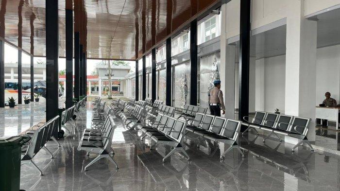 Wajah baru Terminal Bus Tipe A Mendolo Wonosobo usai direvitalisasi, Kamis (4/4/2024). Terminal besar di Wonosobo ini siap menyambut pemudik lebaran tahun ini, Kamis (4/4/2024).