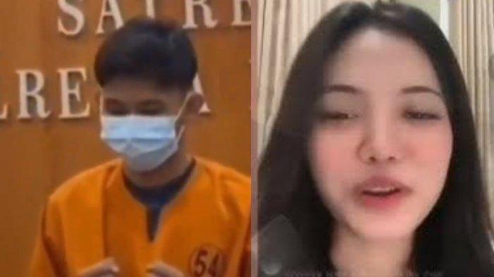 PEMBUNUHAN- pelaku pembunuhan Kuncoro (kiri) dan Sabrina kekasih pelaku (kanan)