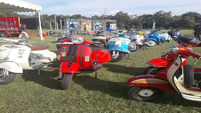 Sejumlah vespa klasik yang masuk di Komunitas Bintan Vespa Club