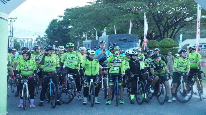 Peserta Natuna Ride 2023 di Lapangan Pantai Piwang, Ranai, Minggu (22/10/2023)