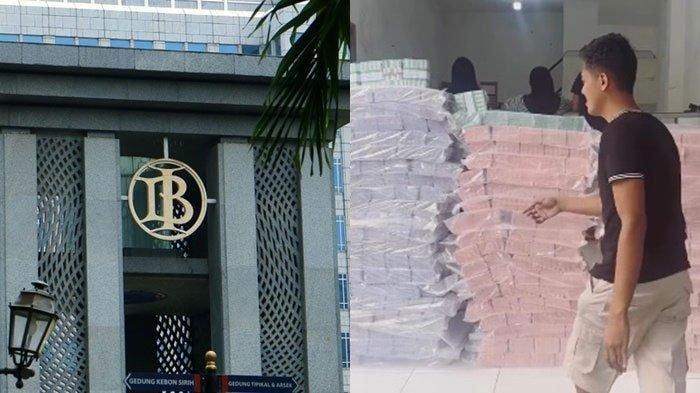 TUKAR UANG BARU - Jasa tukar uang baru di Pasuruan, Jawa Timur viral di media sosial. Pemilik jasa menyediakan uang hingga Rp2 miliar (kanan). Bank Indonesia mengingatkan masyarakat akan keasliannya, Selasa (25/3/2025).