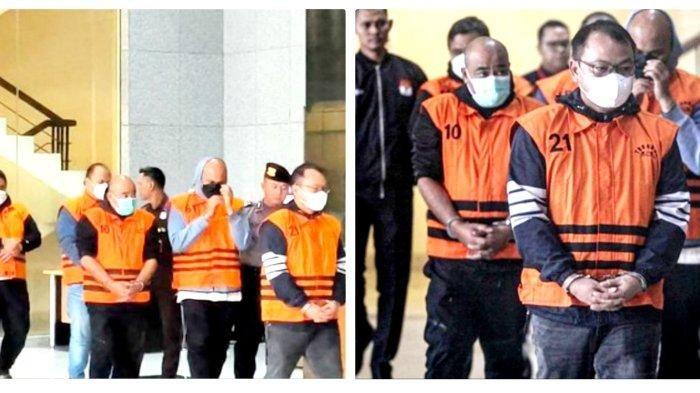 LIMA TERSANGKA: Komisi Pemberantasan Korupsi (KPK) telah menetapkan lima orang sebagai tersangka dugaan korupsi proyek pembangunan jalan di Mandailing Natal, Sumatera Utara (Sumut), Sabtu (28/6/2025). Mereka diamankan saat dilakukannya kegiatan senyap operasi tangkap tangan (OTT) pada Kamis (26/6/2025) malam di Mandailing Natal (Madina). (Kolase Tangkapan Layar Video KPK).