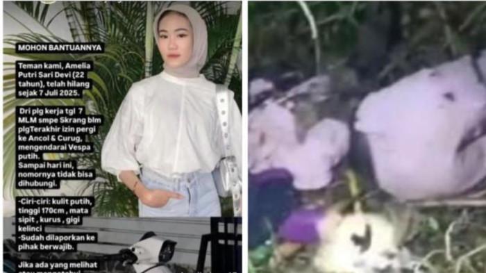 Amelia Putri Sari Devi (22) tewas setelah dibunuh mantan pacar.