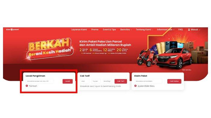 Cara Cek Paket Lion Parcel Lewat Website
