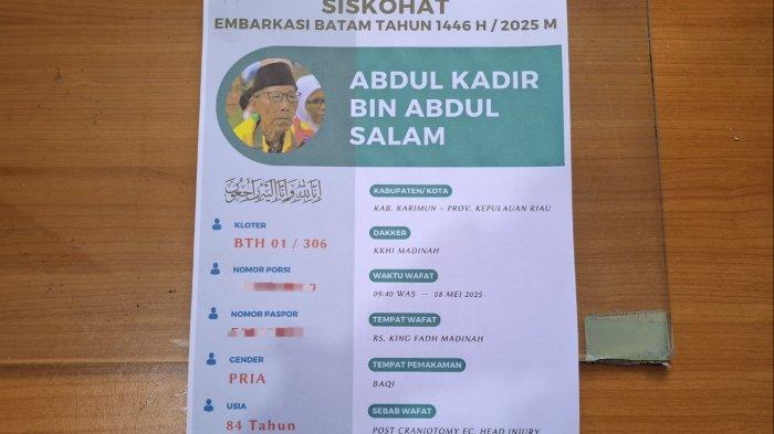 Keterangan jamaah haji Karimun meninggal dunia