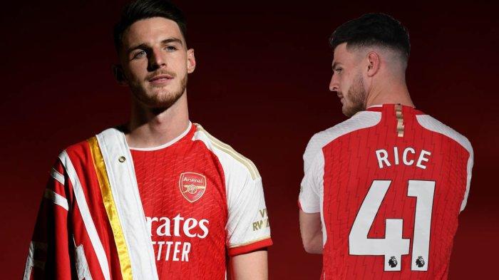 Declan Rice, resmi menjadi pemain Arsenal dengan nomor punggung 41 jelang Liga Inggris 2023-2024