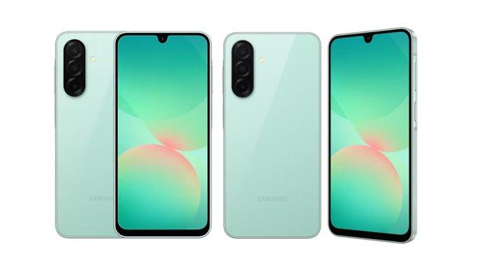 HARGA TERBARU SAMSUNG- Tangkapan layar desain Samsung Galaxy A26 5G warna Mint dilansir dari samsung.com, Sabtu (3/5/2025). Berikut harga HP Samsung Galaxy A26 5G di Mei 2025.