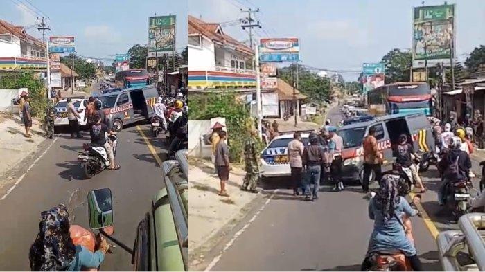 Dua kendaraan dinas milik polisi tabrakan di Jalan Raya Serang-Pandeglang, Selasa (19/11/2024).