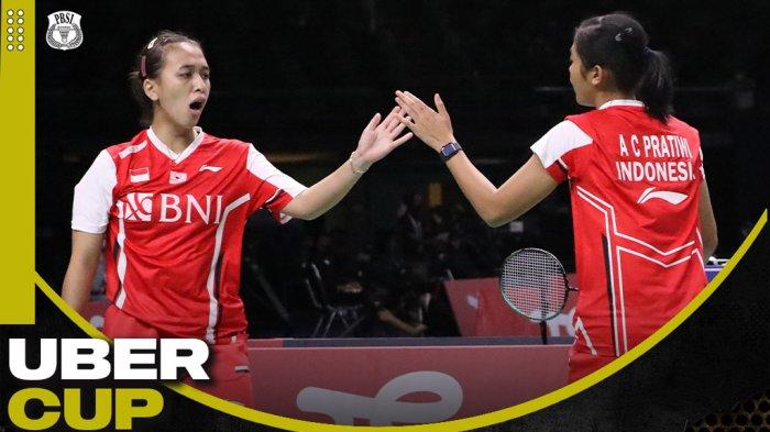 Febriana Dwipuji Kususma/Amalia Cahaya Pratiwi mengalahkan Vimala Heriau/Margot Lambert 21-13, 27-25, Indonesia unggul 2-0 vs Prancis di Piala Uber (Uber Cup) 2022, Minggu (8/5/2022).