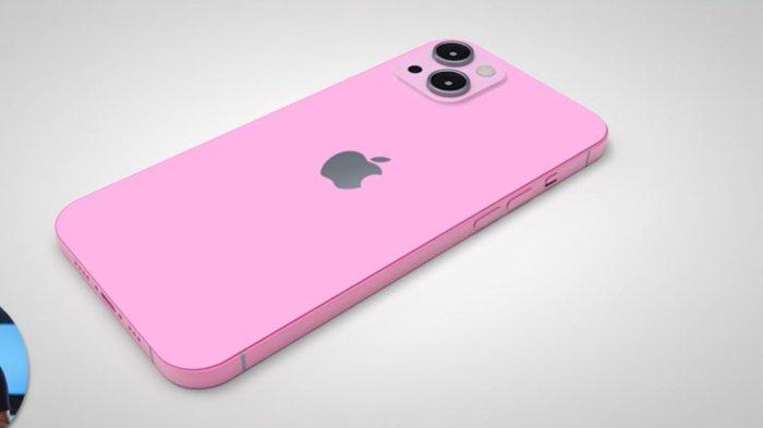 Ilustrasi iPhone 13 dengan warna pink.