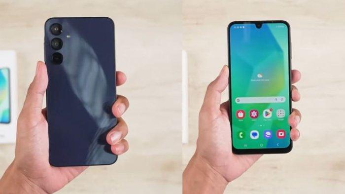 Ilustrasi Samsung Galaxy A16 5G tampak depan belakang.
