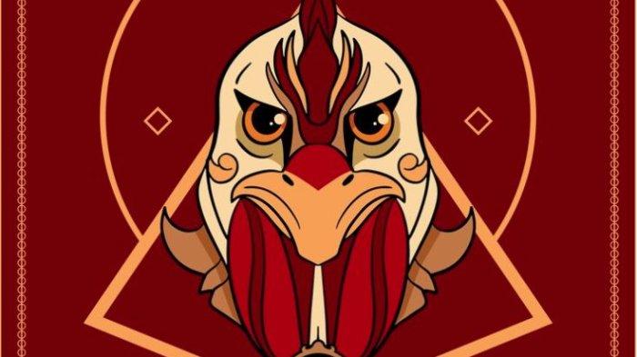 Ilustrasi Shio Ayam merah.