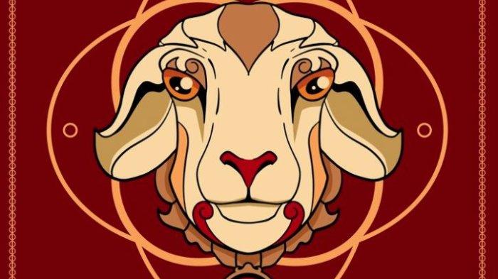 Ilustrasi Shio Kambing merah.