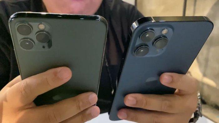 Ilustrasi desain iPhone 11 Pro Max dan iPhone 12 Pro Max.