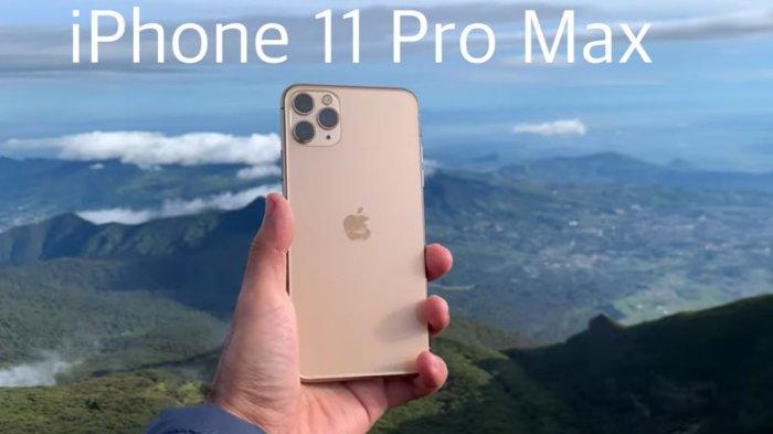 Ilustrasi iPhone 11 Pro Max dengan desain simpel.