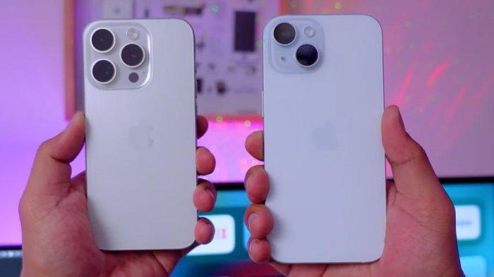 Ilustrasi iPhone 15 dan iPhone 15 Pro.
