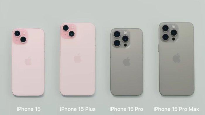 Ilustrasi varian warna iPhone 15.