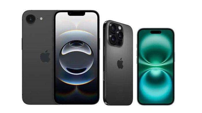 iPHONE PALING LARIS- Kolase iPhone 16e, iPhone 16, dan iPhone 16 Pro di iBox, Senin (14/4/2025). Berikut harga HP iPhone 16 series yang paling laris di pasar Indonesia.