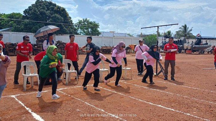 Staf dan karyawan perempuan juga mengikuti perlombaan yang diselenggarakan PT BBM Batam, Sabtu (17/8/2024).