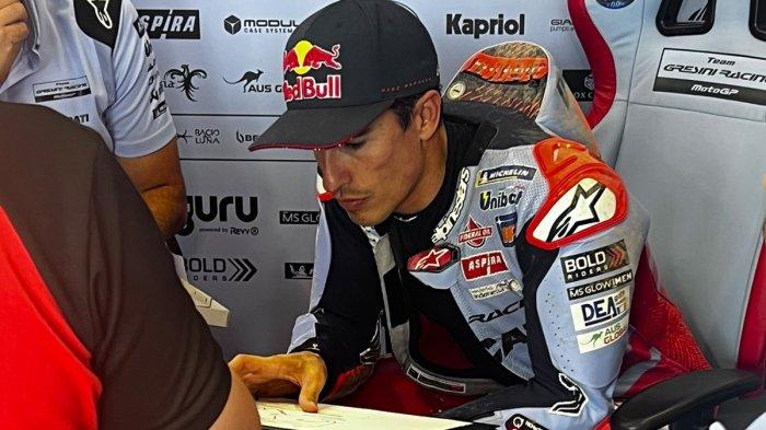 Pebalap Gresini Ducati Marc Marquez saat sesi latihan bebas Jumat, 2 Agustus 2024