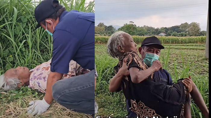 DIUSIR ANAK - Pemilik Griya Lansia Husnul Khatimah, Arief Camra saat mengevakuasi Nortaji, ibu yang diusir anak kandungnya sendiri.