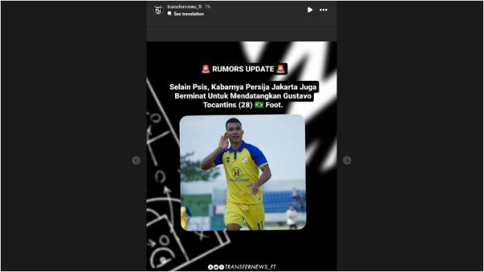 Rumor Gustavo Tocantins diincar Persija Jakarta.
