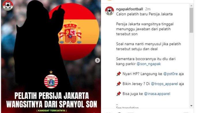 Rumor calon pelatih Persija Jakarta berasal dari Spanyol.