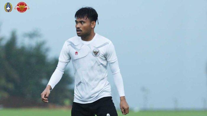 Pemain Timnas Indonesia Saddil Ramdani saat menjalani pemusatan latihan Timnas Indonesia jelang Piala AFF 2022 di Bali.