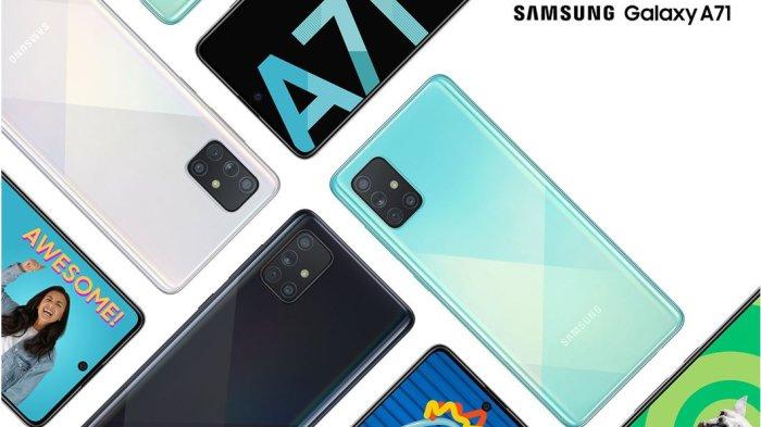 HARGA HP SAMSUNG- Tangkapan layar Samsung Galaxy A71 dengan 4 pilihan warna yang ditawarkan dilansir dari samsung.com, Sabtu (8/3/2025). Berikut harga HP Samsung Galaxy A71 per Maret 2025.