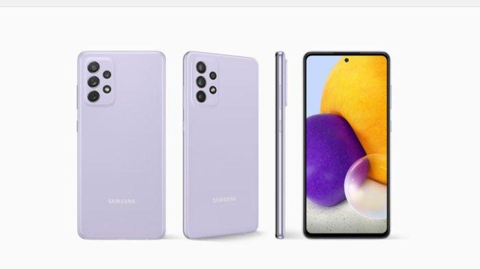 Samsung Galaxy A72 yang punya desain simple.