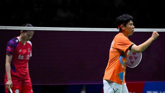 Supanida Katethong (6/Thailand) juara tunggal putri Thailand Open 2024 setelah menang atas Han Yue dari China dengan skor 21-16, 25-23, Minggu (19/5/2024)