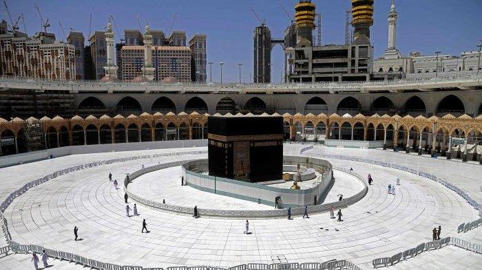 Suasana pelataran Masjidil Haram Mekah, Maret 2020