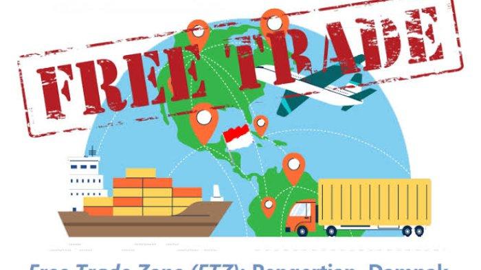 FTZ - Ilustrasi Free Trande Zone (FTZ) atau zona perdagangan bebas.