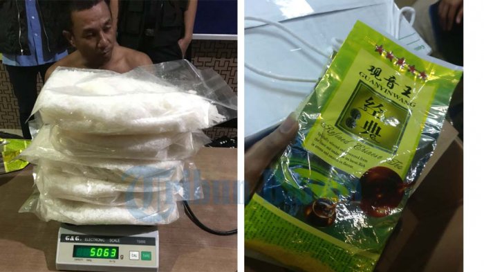 SABU KEMASAN TEH CHINA - Sabu yang ditangkap di Bandar Hang Nadim dalam kermasan teh china.