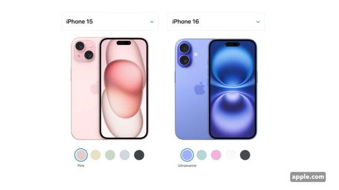 Variasi warna iPhone 15 dan iPhone 16